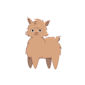A digital Illustration of a brown Alpacca