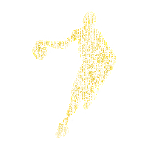 A grafik of an basketballer as wordle