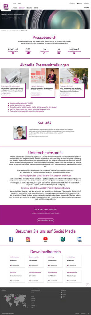 Mock Up VACOM Press website 2020